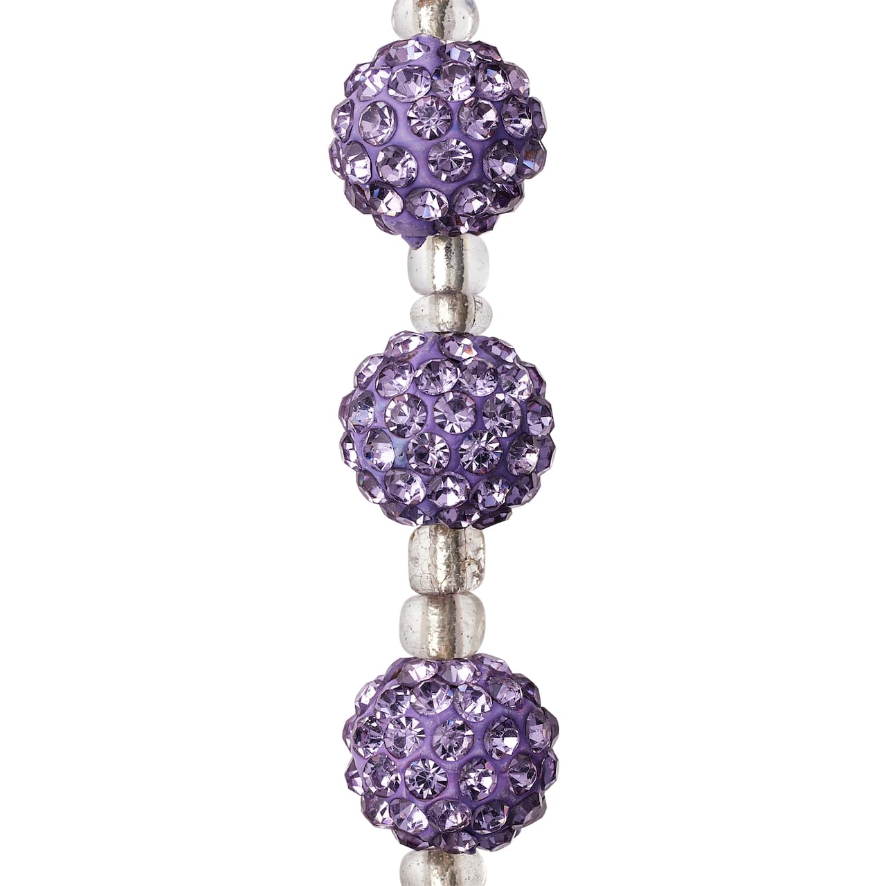 Lavender Rhinestone Studded Round Beads, 10mm by Bead Landing&#x2122;
